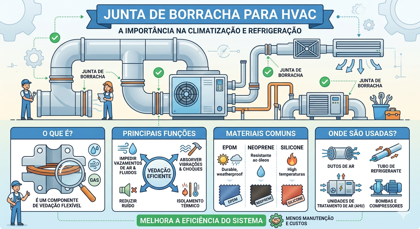 Como funciona a Junta de borracha para HVAC