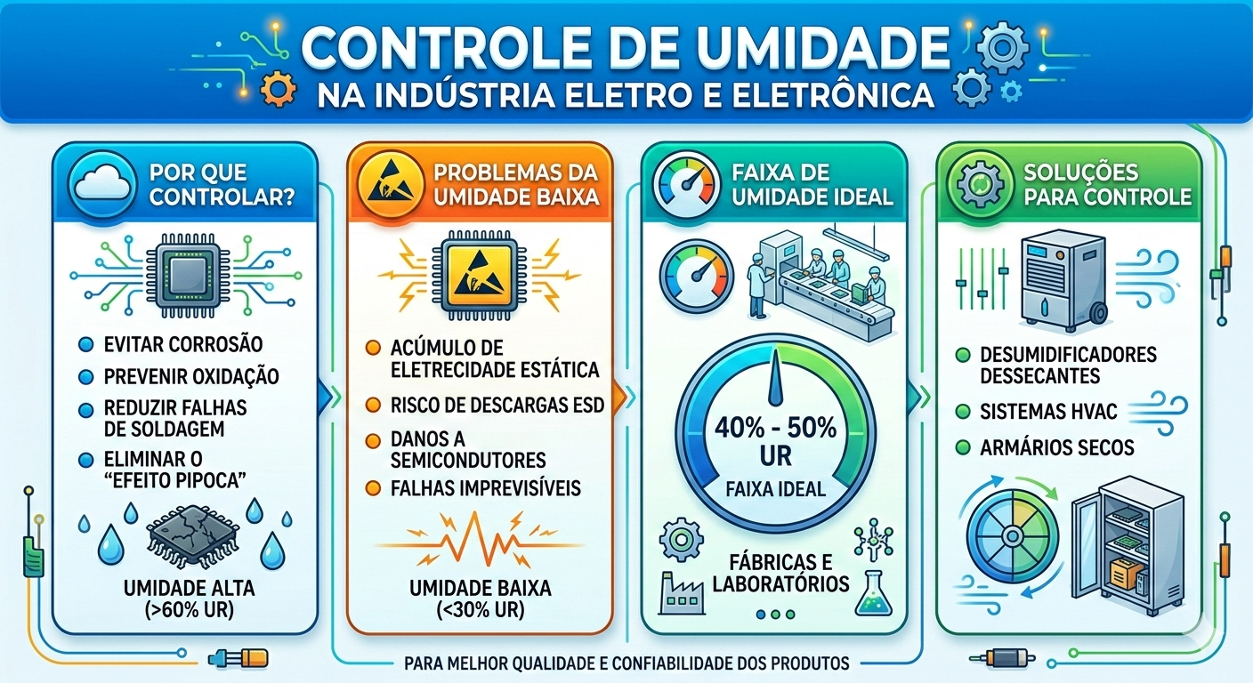 Como funciona o Controle de Umidade na Indústria Eletro e Eletrônica