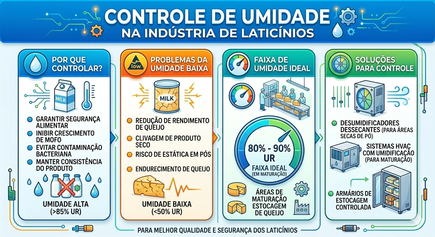 Como funciona o Controle de Umidade na Indústria de Laticínios