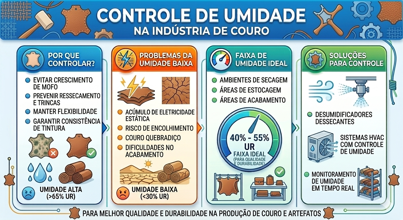 Como funciona o Controle de umidade na indústria de couro