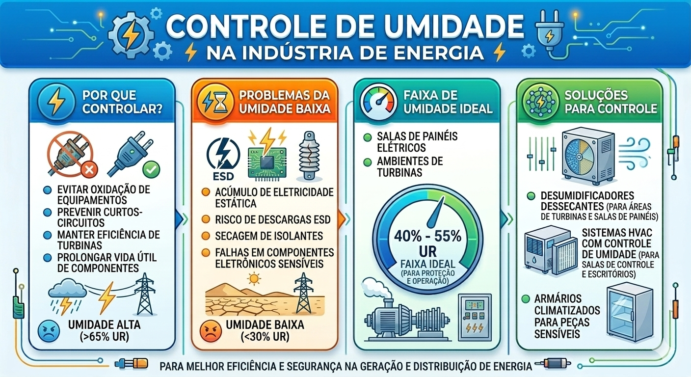 Como funciona o Controle de umidade na indústria de energia