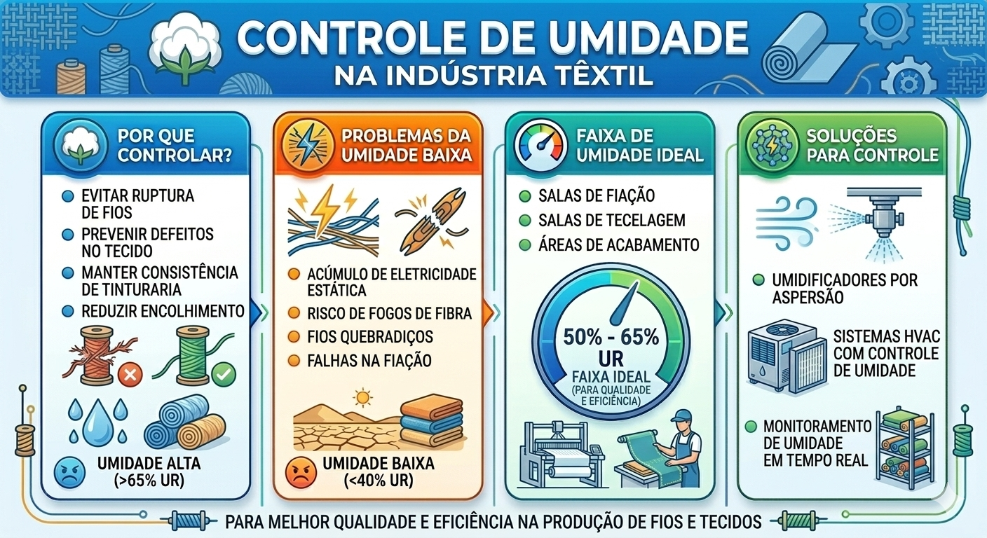 Como funciona o Controle de umidade na indústria textil
