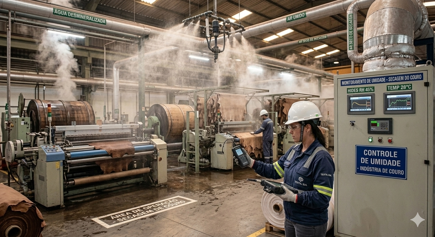 Controle de umidade na indústria de couro