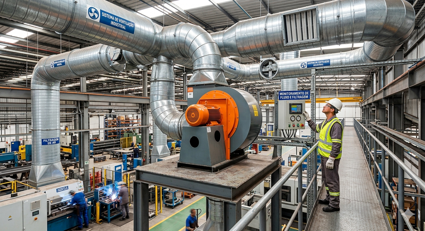 Sistema de ventilação industrial