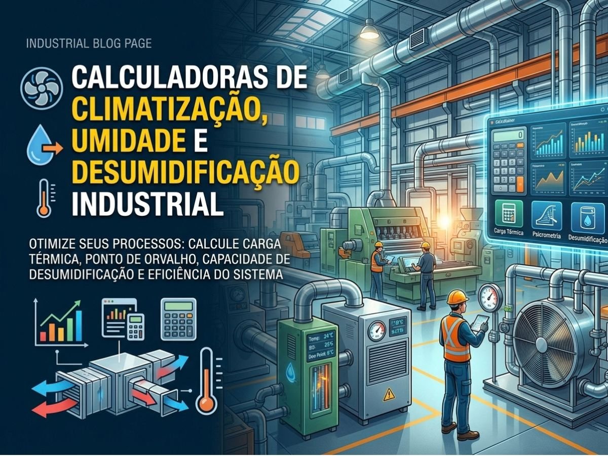 Calculadoras de Climatização, Umidade e Desumidificação Industrial