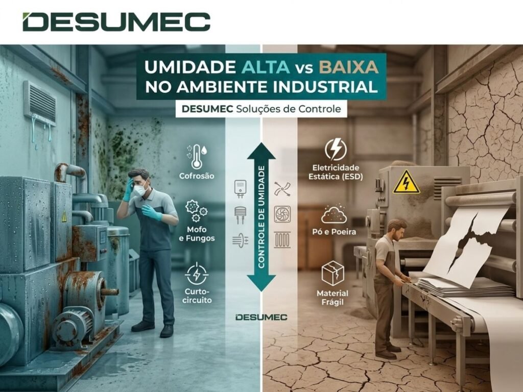 Umidade Alta vs Baixa no Ambiente Industrial